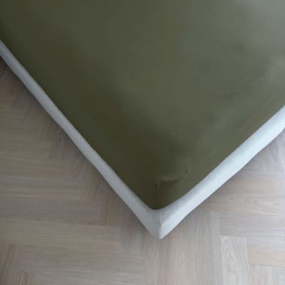 Kayori Emma Topper Hoeslaken Katoensatijn - 180x200cm - Donkergroen
