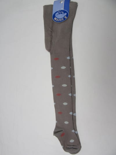 noukie's panty , collant , taupe met stippen  12-18 maand  / 22