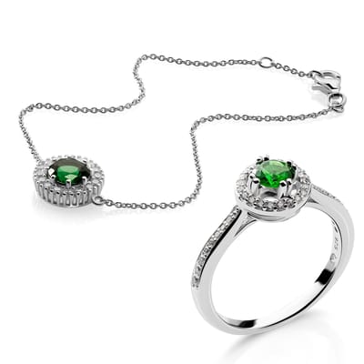 Orphelia 'Kaia' Dames 925 Sterling Zilveren Set: Armband + Ring - Zilver SET-7477/EM