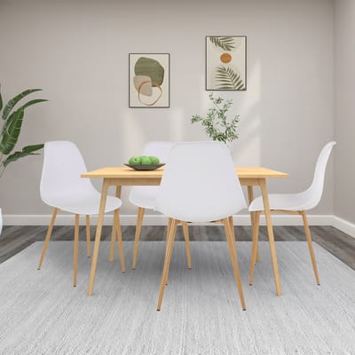 Miller-Eetkamerstoel - Set van 4 - Wit Plastic