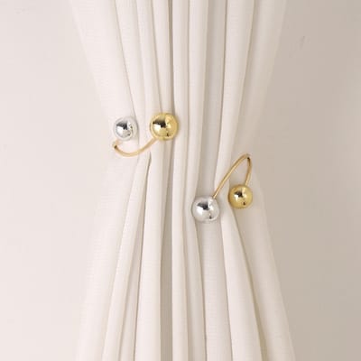 2 stuks Metal Curtains Tiebacks | Pearl Curtain Fastening Hardware - Decorative Curtains Restrays | For Apartment Home Hotel Living Room Bedroom Doors Nursery Office Restaurant