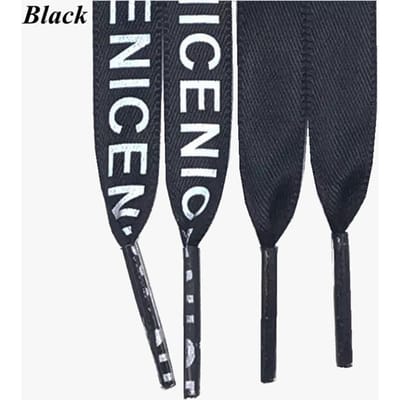 Mode Letterprint Satin Zijde Lint Schoenveters 1CM Breedte Sneakers Platte Schoenveters 1 Paar Koorden 80 100 120 140 160 Lengte ZM1 80cm