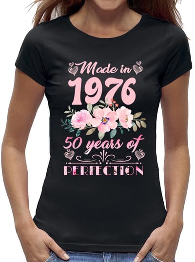 Made in 1976 Sarah 50 jaar T-shirt / kado tip verjaardag vrouw / Dames maat XXL / cadeau