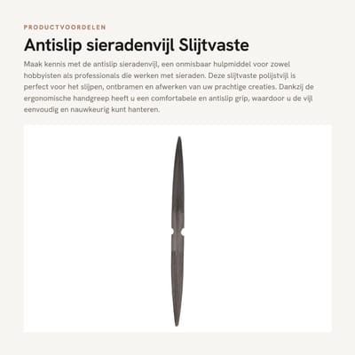 Dailygoods- Sieradenvijl Slijtvaste Polijstvijl - Antislip Grip - Ergonomische Handgreep - Duurzaam Materiaal - Voor Slijpen/Afwerken