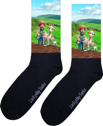 Boer - Opkikker - Grappige sokken - Valentijns cadeau - Verjaardagscadeau - Sint cadeau - Leuke sokken - Geit - Melken - Vrolijke sokken - Cadeautje - Grappig cadeau - Kerst Sokken - Vaderdag - Moederdag - Kerstcadeau - Socks maken Happy - Maat 37-44