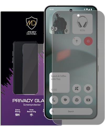 MobyDefend Screenprotector - Geschikt voor Nothing Phone (3) - Matte Privacy Glass Screensaver