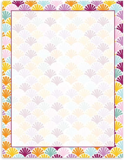 Briefpapier met rand - Gekleurd papier - Creatieve projecten - Voor alle printers - 60 vellen - Gekleurde rand