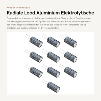 Dailygoods - Radiale Lood Aluminium Elektrolytische Condensatoren - 10 Stuks - 10000μF 16V - Voor Audio Versterkers - Hoge Capaciteit - Betrouwbaar en...