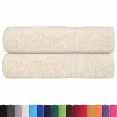 vidaXL - Douchehanddoeken - FROGN - 2 - st - 70x140 - cm - 360 - g/m² - crème