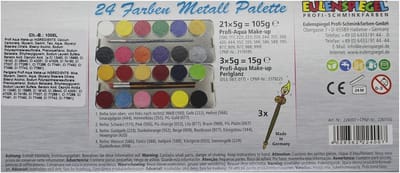 Professionele Aqua-Make-up Set met 24 Kleuren, Borstels en Sponzen voor Feestdagen