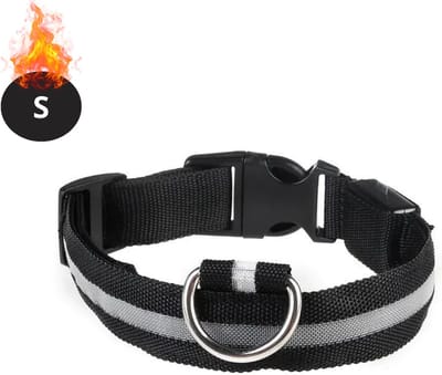 Nivard Lichtgevende Halsband - Verlichte Halsband - Lichtgevend - Hond - Kat - Lampje - Hondenhalsband Led - Wit - S
