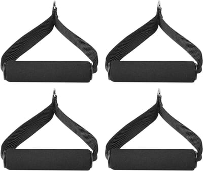 Fitness Handgrepen - Oefenhandvatten - Krachttraining Thuis - Met Karabijnclips - 4 Stuks - Zwart