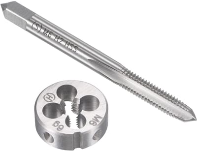Dailygoods- Tap- en Matrijzenset M6 x 1 mm - Schroefdraadmeter - Zware Set - Voor Doe-Het-Zelf - Nauwkeurige Snijprestaties - Verlengde Duurzaamheid - Schroefdraadset