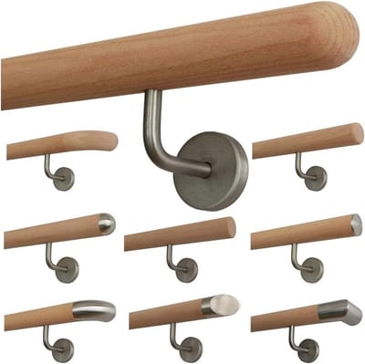 Beuken Leuning - Trapleuning Hout - Trap Afwerking - Onbehandeld Hout - 1300 mm - Niet Van Toepassing