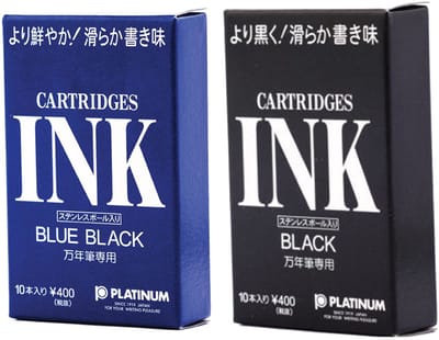 Platinum - Vulpeninkt - 2 doosjes patronen - Blauw 10 patronen - Zwart 10 patronen