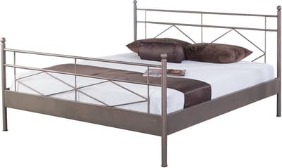 Bed Box Wonen Metalen bed Maria 120x200 cm zwart/zilver met lattenbodem