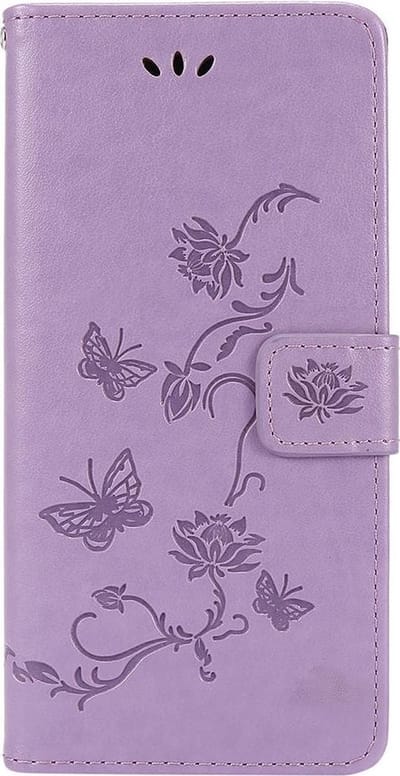 Shop4 - Samsung Galaxy A11 Hoesje - Wallet Case Vlinder Patroon Paars