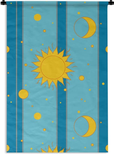 Wandkleed - Wanddoek - Zon - Maan - Design - 60x90 cm - Wandtapijt
