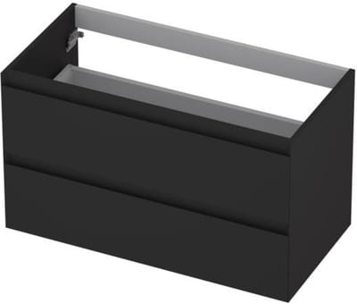 INK - Onderkast 2 Laden Greeploos Gelakt - 900x450x520 Mm - Mat Zwart