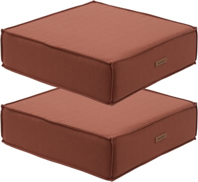2x hesperide vloerkussen korai - terracotta - pu-schuim/polyester - 45 x 45 cm - zitkussen