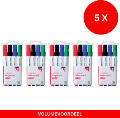 Quantore® Whiteboard Stiften - 4 stuks - Ronde Punt Van 1 - 1.5mm - Whiteboardmarkers - Whiteboard Markers - Goedkope Whiteboardstiften - Verschillende Kleuren