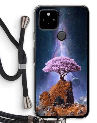 Case Company® - Hoesje met koord geschikt voor Google Pixel 5 hoesje met Koord - Ambition - Telefoonhoesje met Zwart Koord - Bescherming aan alle Kanten en Over de Schermrand