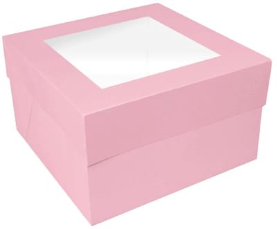 Simply Making Taartdoos Venster Lichtroze 25x25x15cm