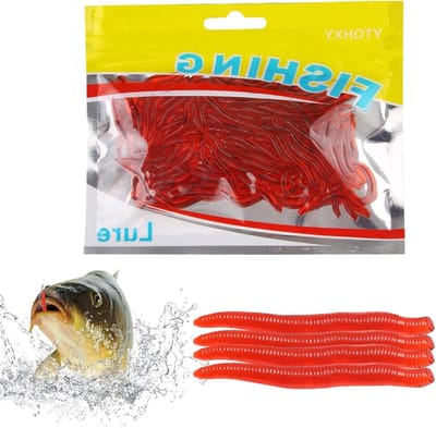 Zachte Aaswormen - Kunstaas Wormen - Vissen - Realistische Vorm - 100 stuks - Rood