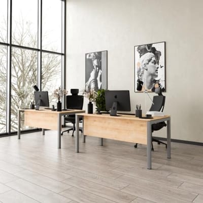 Duurzaam Computertafel voor Thuis - Krasbestendig Hout, Stevige Metalen Poten, Eenvoudig Te Monteren | 160 x 80 x 75 cm