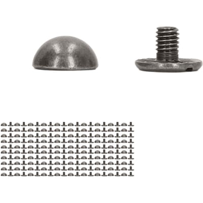 8mm 100 Sets Lederen Klinknagels Kit Draagbaar Kleine Ronde Paddenstoelvorm Harde Legering Geëlektroplateerd Decoratieve Lederen Klinknagels gray