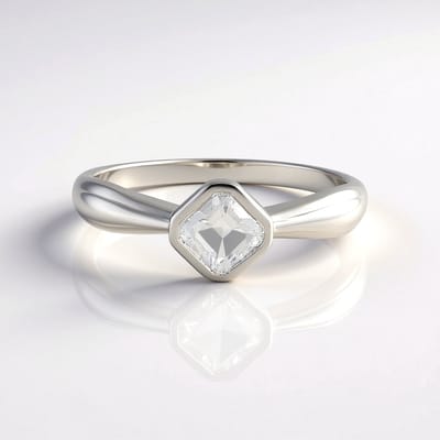 Cavill - Zilveren ring - 925 Sterling Zilver - Petaliet 0,491 ct - Achthoek Asscher geslepen - Moderne, elegante zilveren ring uit Brazilië