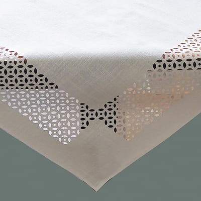 Tafelkleed -Wit met opengewerkte rand - 130 x 170 cm