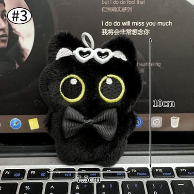 Leuke Pluche Zwarte Kat Sleutelhanger Creatieve Kittenspop Sleutelhanger Zwarte Kat Rugzak Decoratieve Hanger Tas Hangende Accessoires Cadeau black