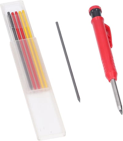 Houtbewerking Markeerpen - Afschrijfgereedschap Markeerstift - Nauwkeurig Markeren - Wolfraamcarbide Punt - 28 mm - Zwart