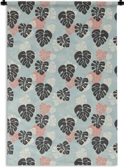 Wandkleed - Wanddoek - Bladeren - Monstera - Hawaii - Patronen - 120x180 cm - Wandtapijt