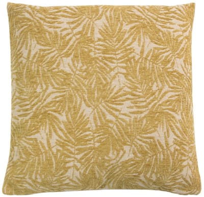 Kussen Jacquard bladeren geel 45x45cm