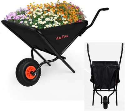 Opvouwbare Kruiwagen voor Tuinafval - Draagbaar en Robuust - 75 kg Capaciteit