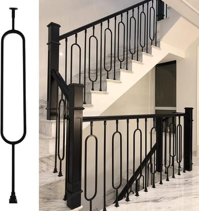 Trapleuning Spindel - Baluster Set - Veiligheid Binnen - Hoekverstelbaar - 95cm - Zwart