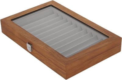 Elegante Houten Pennenhouder - Luxe Opbergdoos voor 12 Pennen, Perfect voor Thuis of Tentoonstelling