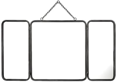 Vente-unique Vintage-spiegel in 3 delen CERONNE - B60 x H112 cm - Metaalgrijs