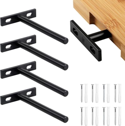 JGS Premium - Zwevende Plankhouders Set van 4 - Onzichtbare Plankdragers 5 inch - Sterke Zwevende Plankbeugels