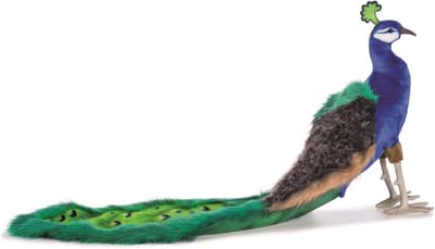 Realistisch Pluche Pauw Speelgoed - 33 cm Hoog en 100 cm Lang