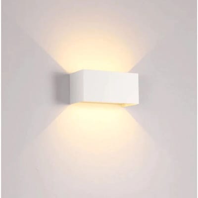 Superheldere, waterdichte 12W LED-wandlamp geschikt voor dubbele kop, geschikt voor balkons, straalt licht uit zowel de boven- als onderkant, wit.