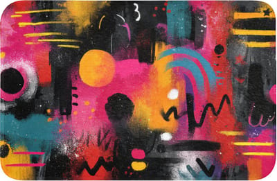 Badmat 60x40 cm - Antislip - Kleurvlakken - Vormen - Kleurrijk - Abstract - Badmatten voor badkamer - Badkamermat - Douchemat - Badkamer mat