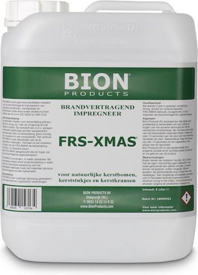 Bion Products Brandvertrager FRS-XMAS 5 liter - impregneren kerstboom - brandvertragend