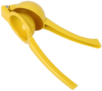 EXCITAT Citruspers - Handmatige citruspers met hendel - Metalen citruspers - Diameter 7 cm - Handmatige sinaasappelpers - Geschikt voor keukens, bars en restaurants - Geel