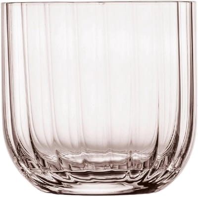 Windlicht Taupe - Lantaarn Glas - Sfeerverlichting Buiten - Golfstructuur Design - 10 cm Hoog - Taupe