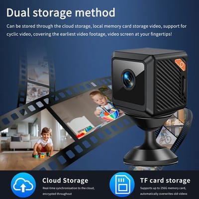 Draadloze Mini Beveiligingscamera met WiFi – Full HD 1080P Spycam met Nachtzicht en Bewegingsdetectie | Geschikt voor Binnen, Thuis en Kantoor