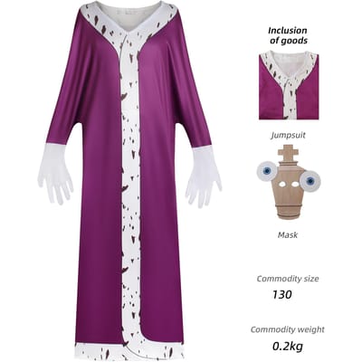 Pomni cosplay kostuum anime verbluffend digitaal circus tekenfilm uniform hoed handschoenen meisjes jongens kinder kostuums Halloween feest 120&Other white