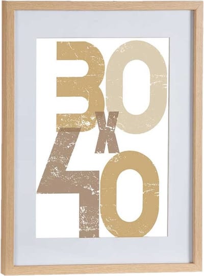 Houten fotolijst - bruin - 40 x 50 cm - fotolijstje - met passe-partout - decoratie